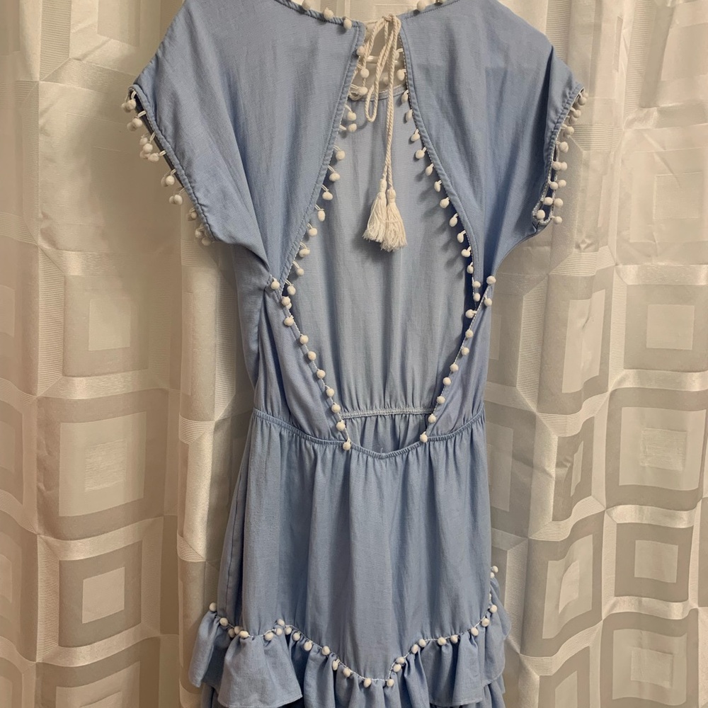Peixoto blue swim cover up dress ruffles size small - Picture 2 of 2